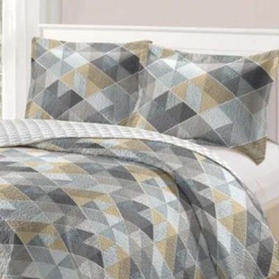 Kit Cobre Leito Colcha Daily King 3 Peças Dupla Face Estampado - Modelo 66 - 100% Poliéster