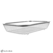 Fruteira Multiuso Em Inox Com Tela - 22x30cm Para Mesa