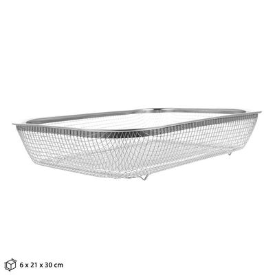 Fruteira Multiuso Em Inox Com Tela - 22x30cm Para Mesa