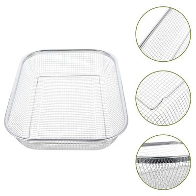 Fruteira Multiuso Em Inox Com Tela - 22x30cm Para Mesa