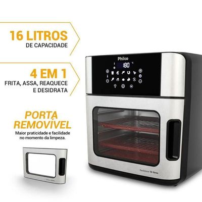 Fritadeira Air Fryer Oven Digital 16L PAF16 Philco Preto 110V