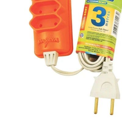 Extensao Tripla Pl 2 X 0,75mm 3 Metros Sort Daneva