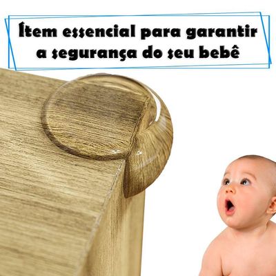 Protetor De Quina Canto Móveis Cantoneira Silicone Proteção Bebê 4 Unidades Redondo