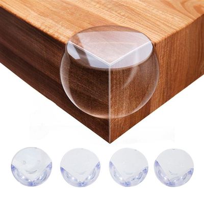Protetor De Quina Canto Móveis Cantoneira Silicone Proteção Bebê 4 Unidades Redondo