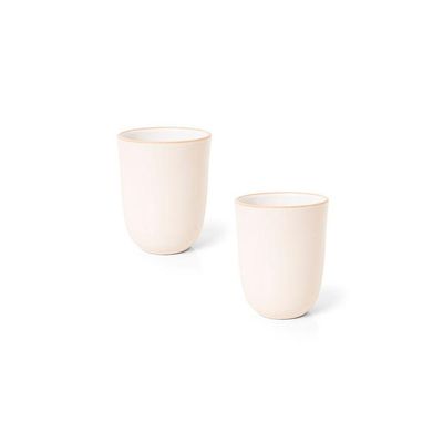 Jogo De Caneca Copa E Cia 2 Peças Harmonie Em Cerâmica Off-white