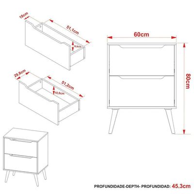 Gabinete Para Banheiro 60 Cm 2 Gavetas Robin Amêndoa