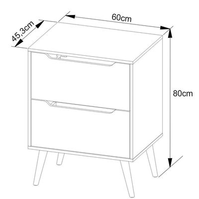 Gabinete Para Banheiro 60 Cm 2 Gavetas Robin Amêndoa