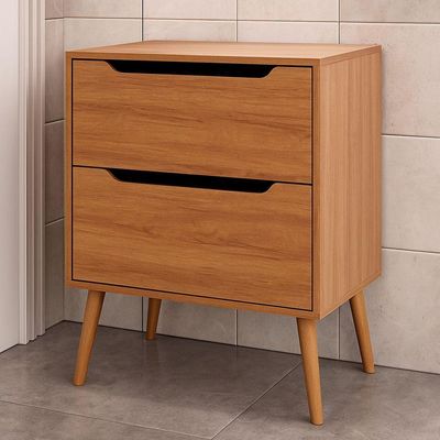 Gabinete Para Banheiro 60 Cm 2 Gavetas Robin Amêndoa
