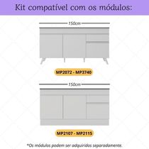 Kit 6 Pés Palito Retrô Para Balcão De Cozinha 150cm Veneza Multimóveis Mp3084 Branco