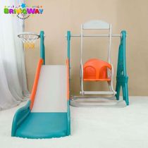 Playground Infantil 3x1 Balanço Escorregador E Cesta De Basquete