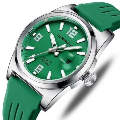 Relógio De Pulso Quartzo Esportivo À Prova Da Água Pulseira Silicone Verde