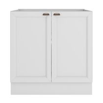 Balcão De Cozinha Unna 2 Portas 80cm Branco Sem Tampo - Poliman Móveis Branco