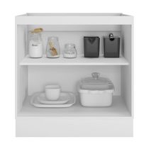 Balcão De Cozinha Unna 2 Portas 80cm Branco Sem Tampo - Poliman Móveis Branco