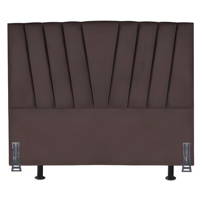 Cabeceira Estofada Solteiro 90 Cm Ludmilla Em Corino Com Frame Marrom
