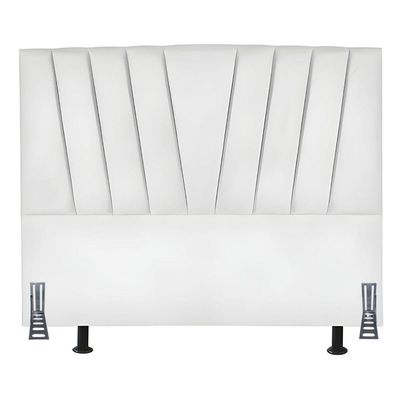 Cabeceira Cama Box Casal 140 Cm Ludmilla Em Corino Com Frame Branco