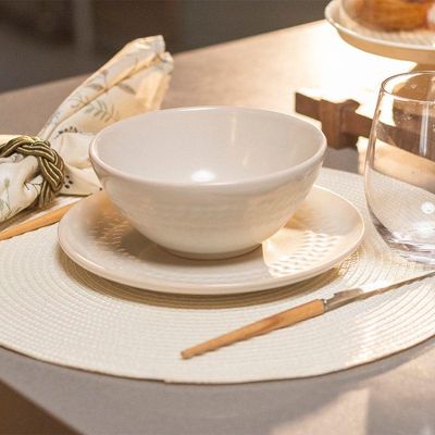 Bowl Copa E Cia Tramato Em Cerâmica Ivory