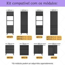 Kit 4 Pés Palito Retrô Para Paneleiro-balcão 70cm-balcão Canto Veneza Multimóveis Mp3077 Preto