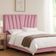 Cabeceira Cama Box Casal 140 Cm Ludmilla Em Veludo Com Frame Rosa