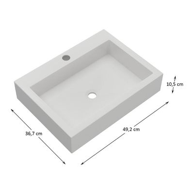 Cuba Sobrepor Banheiro Retangular 49,2x10x36,7cm Multimóveis Cr10148 Branco