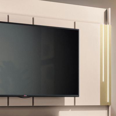 Estante Home Theater Montane Off White-champanhe Para Tv Até 75 - Hb Móveis Off White-champanhe