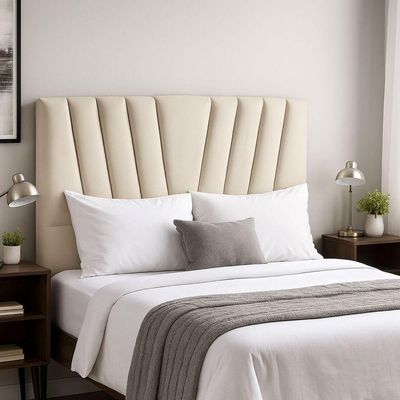 Cabeceira Cama Box Casal 140 Cm Ludmilla Em Linho Com Frame Bege