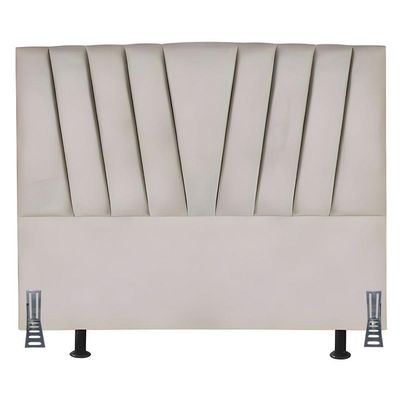 Cabeceira Cama Box Casal 140 Cm Ludmilla Em Linho Com Frame Bege