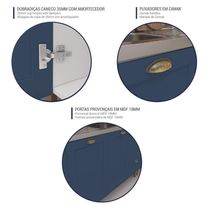 Balcão De Cozinha Americana Com Tampo 70cm 2 Portas Multimóveis Cr20485 Branco-Azul