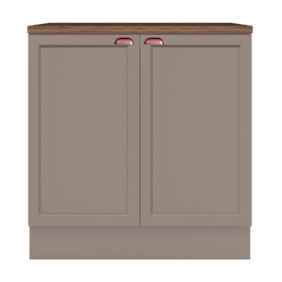 Balcão De Cozinha Unna 2 Portas 80cm Gris Com Tampo Mdp - Poliman Móveis Gris