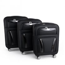 Kit Malas Viagem Rígidas 3 Peças Preta Expansível