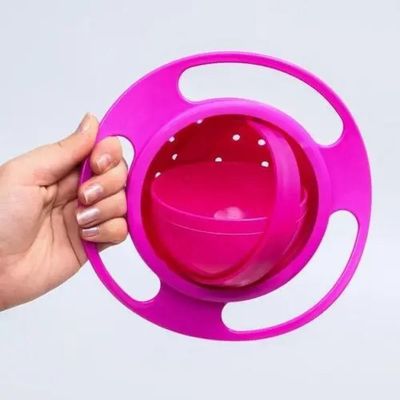 Comedouro Portátil Giratório Pet Rosa