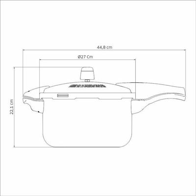 Panela Pressão Tramontina Vancouver Preto 24cm 6 Litros