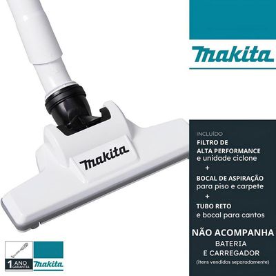 Aspirador de Pó Vertical Sem Fio 40V Makita Ciclone LED