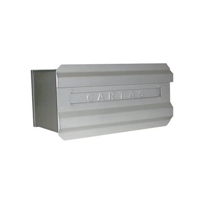 Caixa De Correio Cartas Para Muro Curta Em Aço 14x16 - Cinza - Cor: Branco