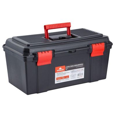 Caixa Plástica Para Ferramentas 22'' Com Bandeja Worker