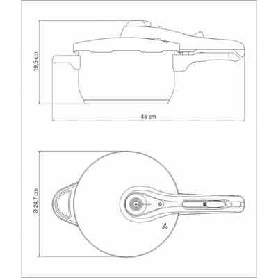 Panela De Pressão Tramontina Solar 22cm Em Aço Inox 4,5 Litros