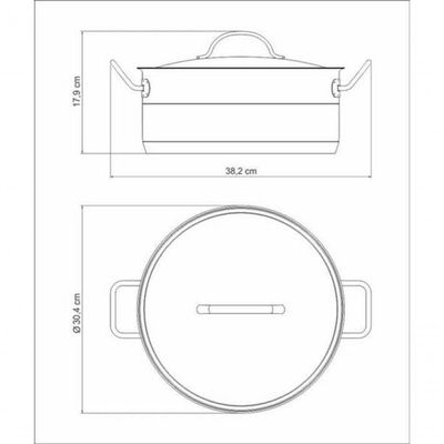 Caçarola Rasa Tramontina Professional 28cm Em Aço Inox Com Detalhe Satinado