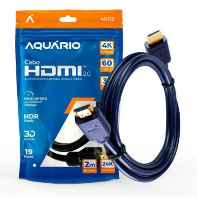 Cabo HDMI 2.0 4K 3D 19 Pinos 2 Metros