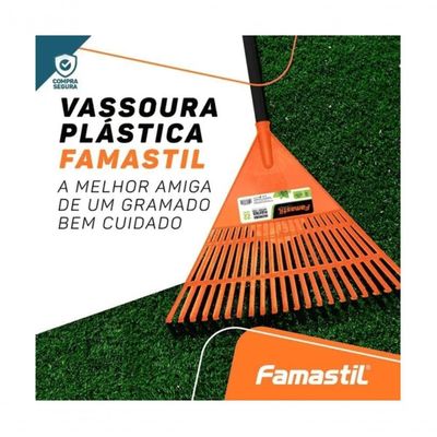 Kit 02 Vassoura Rastelo Ancinho Plástico Cabo Famastil = Trapp