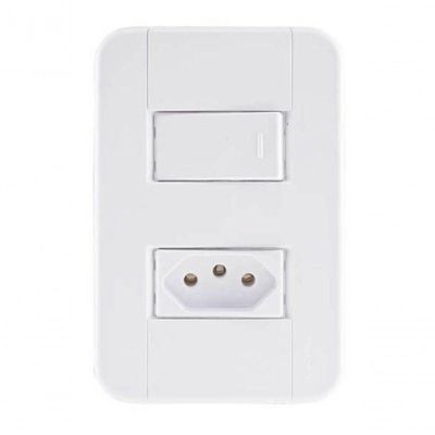 Conjunto 4x2 1 Interruptor Paralelo 10 A 250 V 1 Tomada 2p+t 10 A 250 V Tramontina Tablet