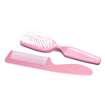 Conjunto Pente e Escova para Cabelo Lillo Rosa UNICA