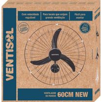 Ventilador De Parede 60 Cm 220V New Premium Preto Ventisol