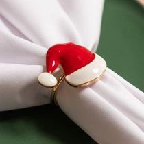 Anel De Guardanapo Copa E Cia 4 Peças Natal Gorro De Papai Noel