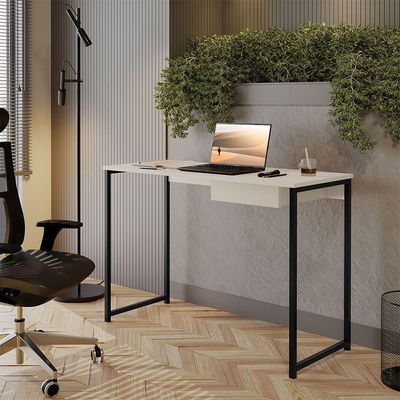 Escrivaninha Com Gaveta Mia 110 X 45 Klm Store Preto Com Off White
