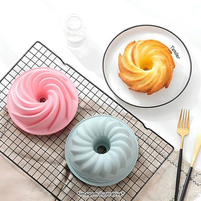 Forma Para Bolo De Silicone Redonda 23cm Em Espiral