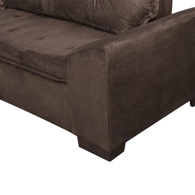 Sofá de Canto 5 Lugares com Chaise Esquerdo Itapema Suede Café