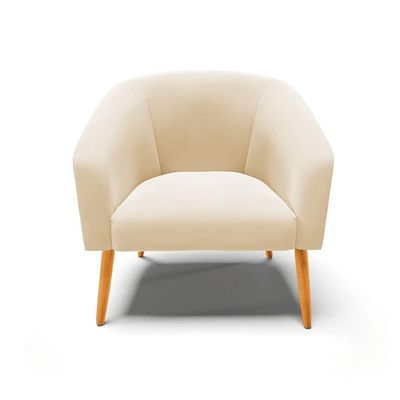 Poltrona Stella Suede Pés Palito Castanho - D'rossi Cor Bege