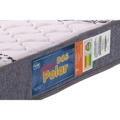 Cama Box Baú Casal: Colchão Espuma Polar D45 Pérola + Base CRC Suede Clean(138x188)