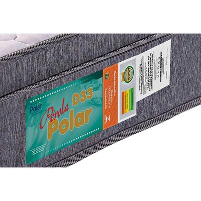 Cama Box Baú Casal: Colchão Espuma D33 Polar Pérola Euro Pillow + Base CRC Suede Clean(138x188)