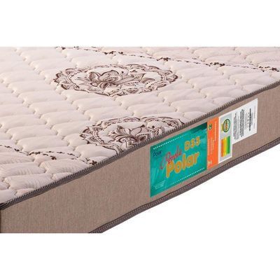Cama Box Baú Casal: Colchão Espuma Polar D33 Pérola + Base CRC Suede Clean(138x188)