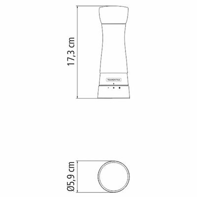 Moedor para Sal ou Pimenta Tramontina Realce em Aço Inox e Acrílico – Transparente/Inox